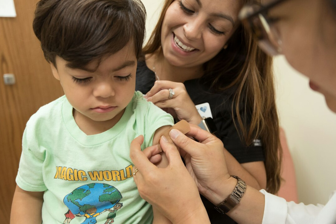 parent with child at doctor